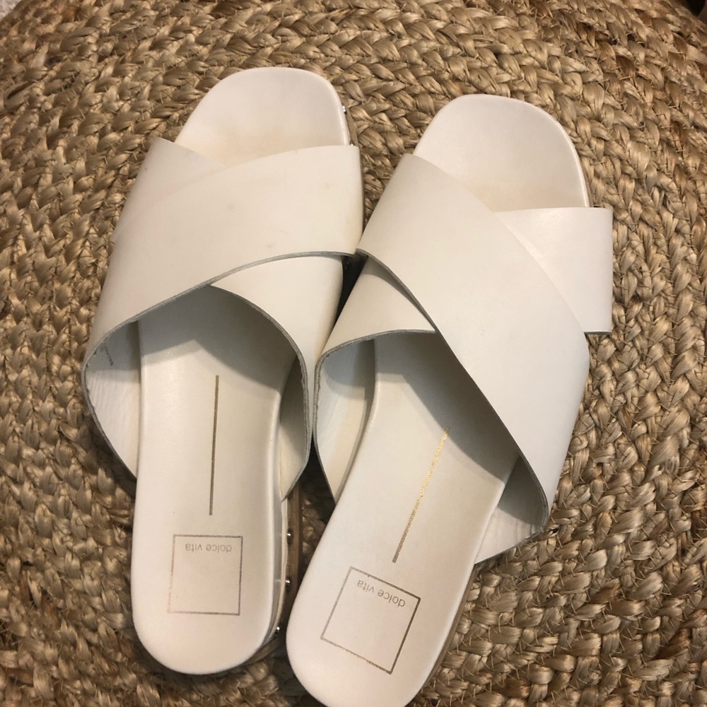Dolce Vita White Cross Strap Sandals